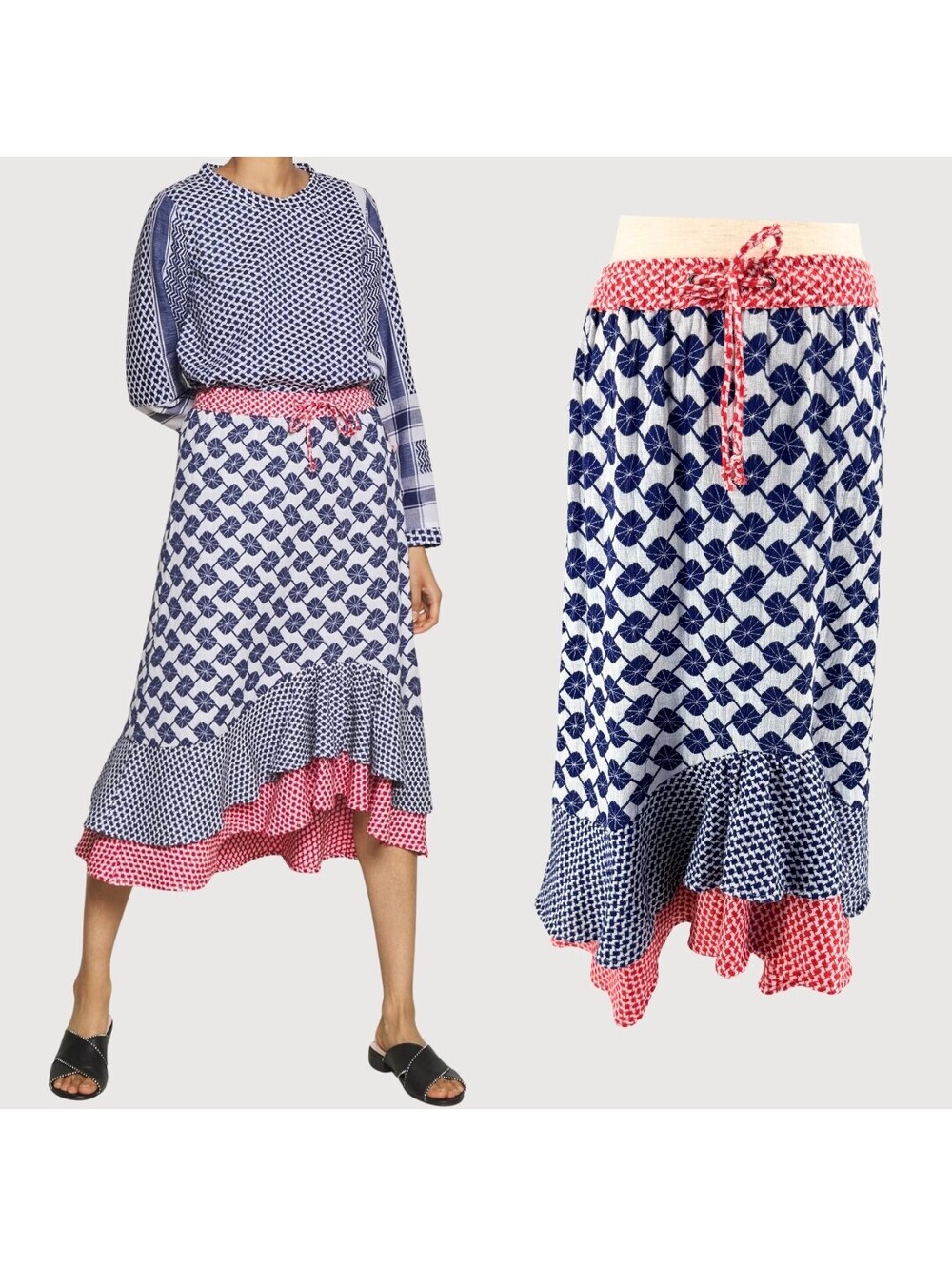 Cecilie Copenhagen Jackie Cotton Midi Skirt S